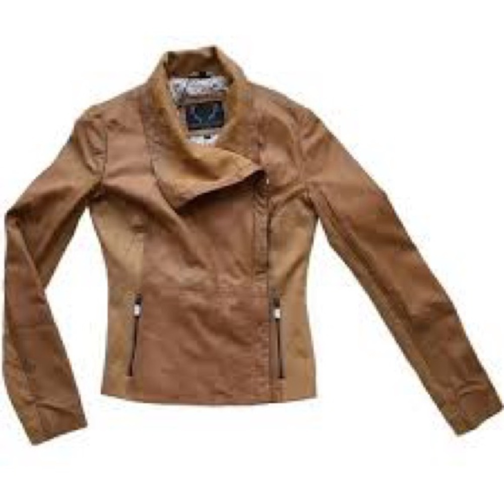 NWOT Bod & Christensen Women's Rebecca Tan Leather Jacket Size: Small